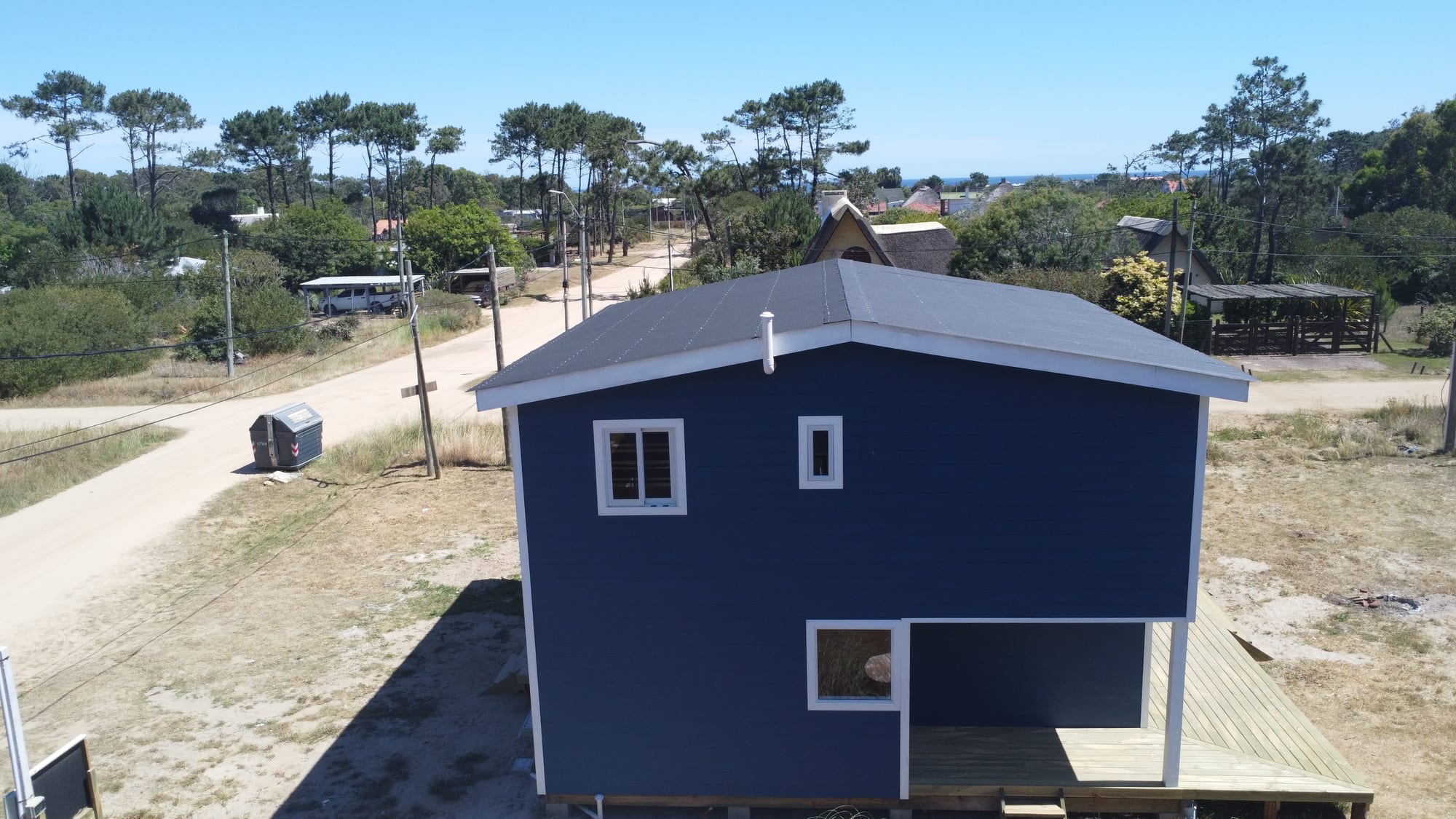 Casa Azul with ocean on the horizon