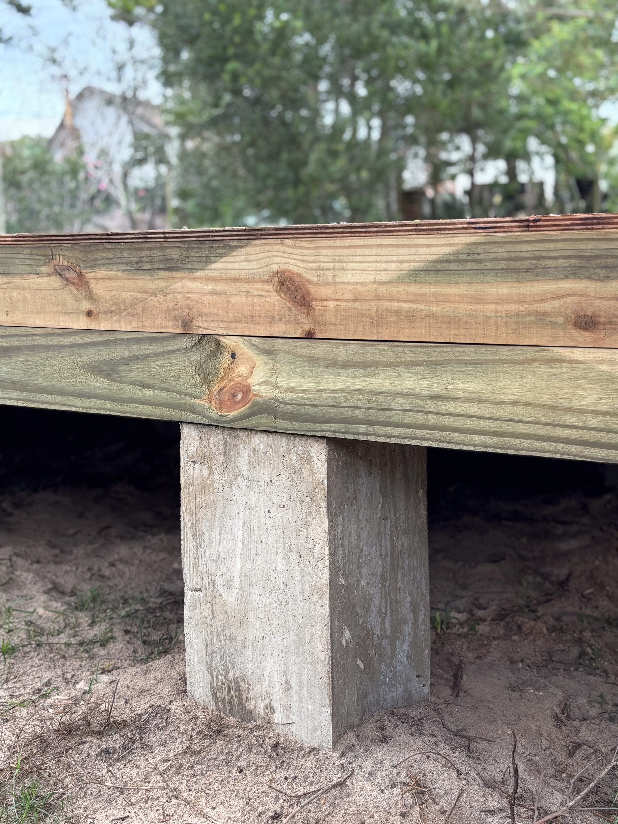 Timber beam close-up, visible grain and knots